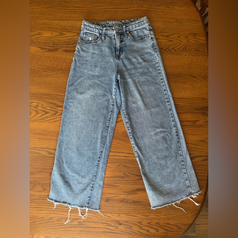 Wild Fable Light Blue Straight Leg Jeans with Raw Hem